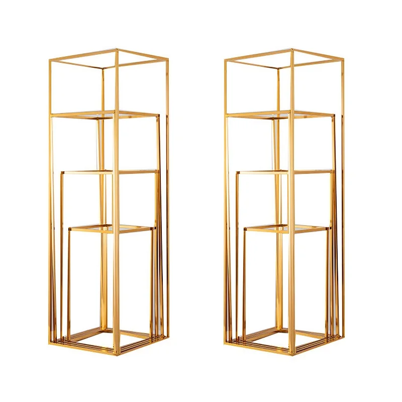 Свадебная АРКА позолоченная Геометрическая подставка с цветами украшение для