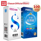 Презервативы ELASUN 100 шт.лот из натурального латекса, гладкие, ультратонкие, со смазкой, презервативы для мужчин