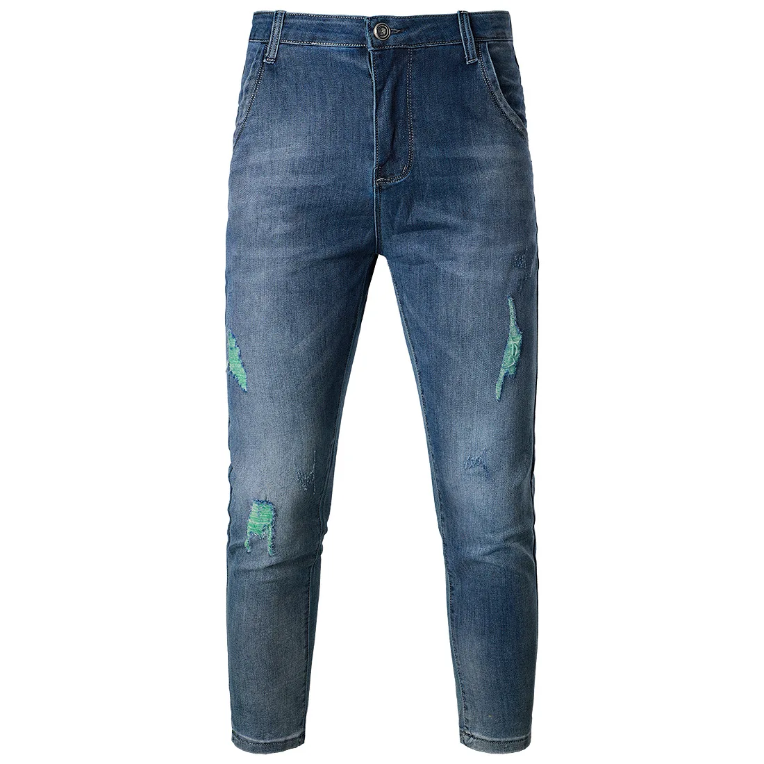 

2022 Spring Autumn Men's Jeans Slightly Frayed Denim Pants