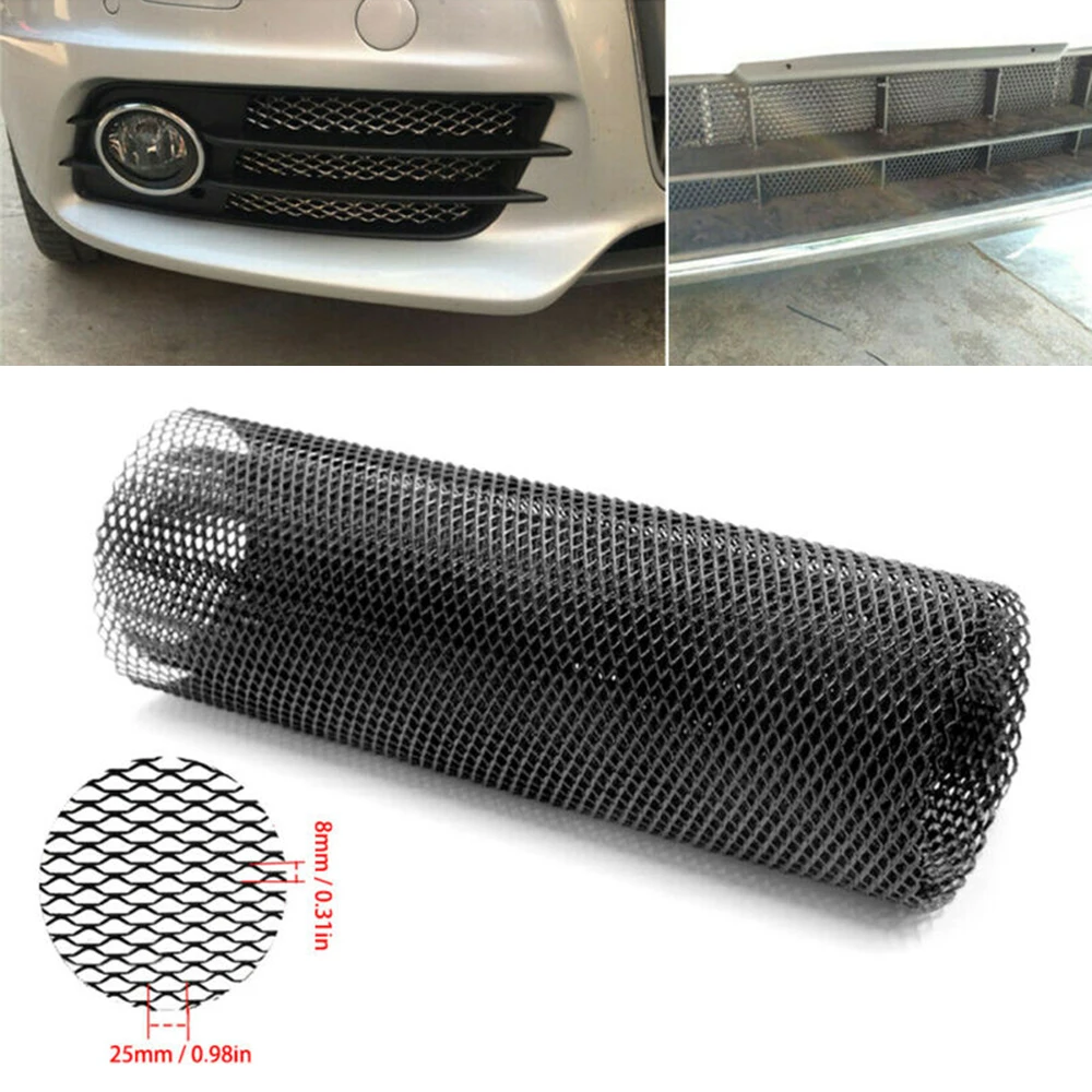 

Exterior Mesh Grill Replacement Aluminum Bumper Cover Hexagon Protector