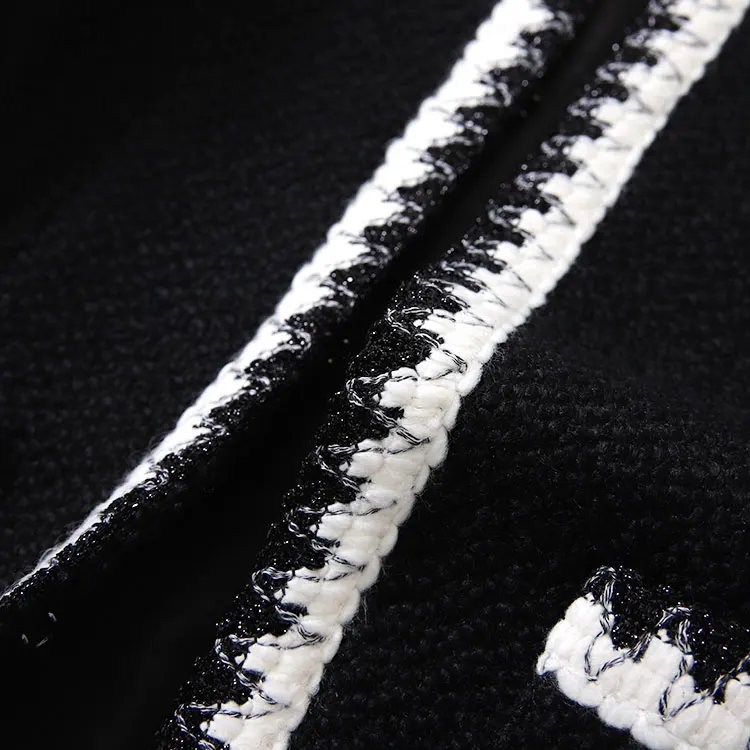 Женский офисный костюм из двух предметов элегантный твидовый пиджак контрастных