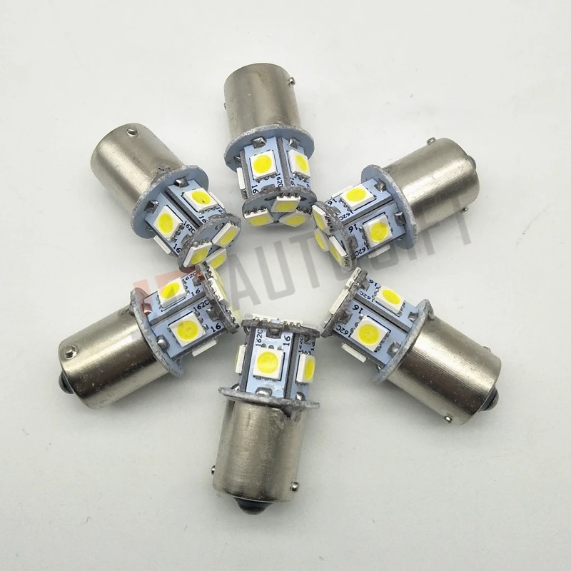 50 штук автомобильного стиля 12V 24V S25 P21W BA15S 1156 8 SMD 5050 LED 8SMD автобусный сигнальный свет парковки автомобильная лампа клиновидные лампы белого цвета