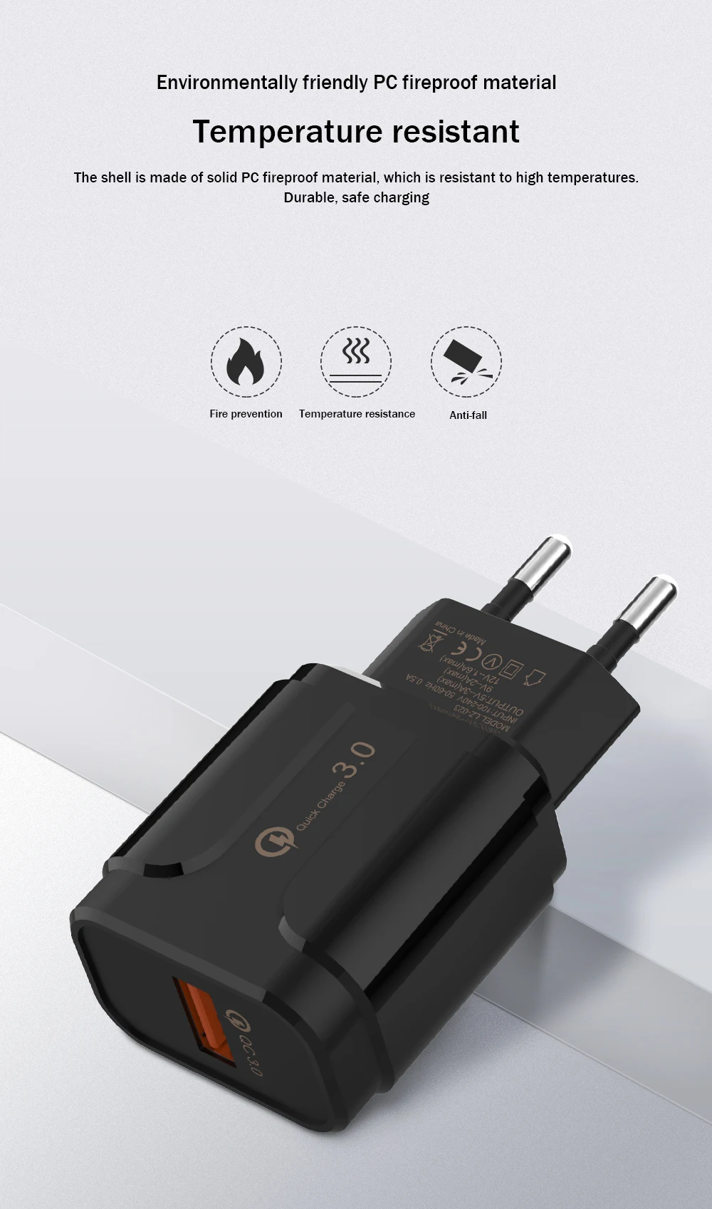Быстрая зарядка 3,0 USB зарядное устройство дорожный настенный адаптер Универсальный EU штекер QC3.0 турбо быстрое зарядное устройство для huawei Xiaomi iPhone samsung
