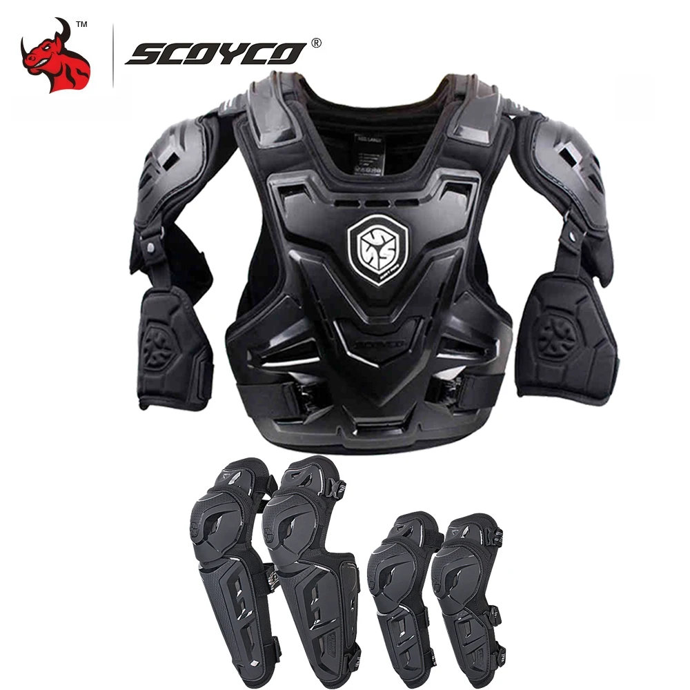 

SCOYCO CE Motorcycle Body Armor Motocross Chest Back Protector Vest Motorcycle Jacket Racing Protective Body Guard MX Armor