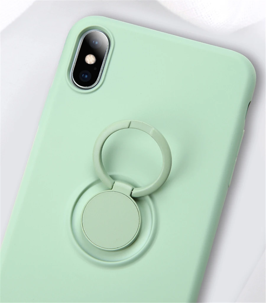 Магнитный держатель кольца для телефона для iPhone XS MAX XR X 8 7 6 6S Plus тонкие Чехлы вращение на 360 градусов Автомобильный держатель Крышка