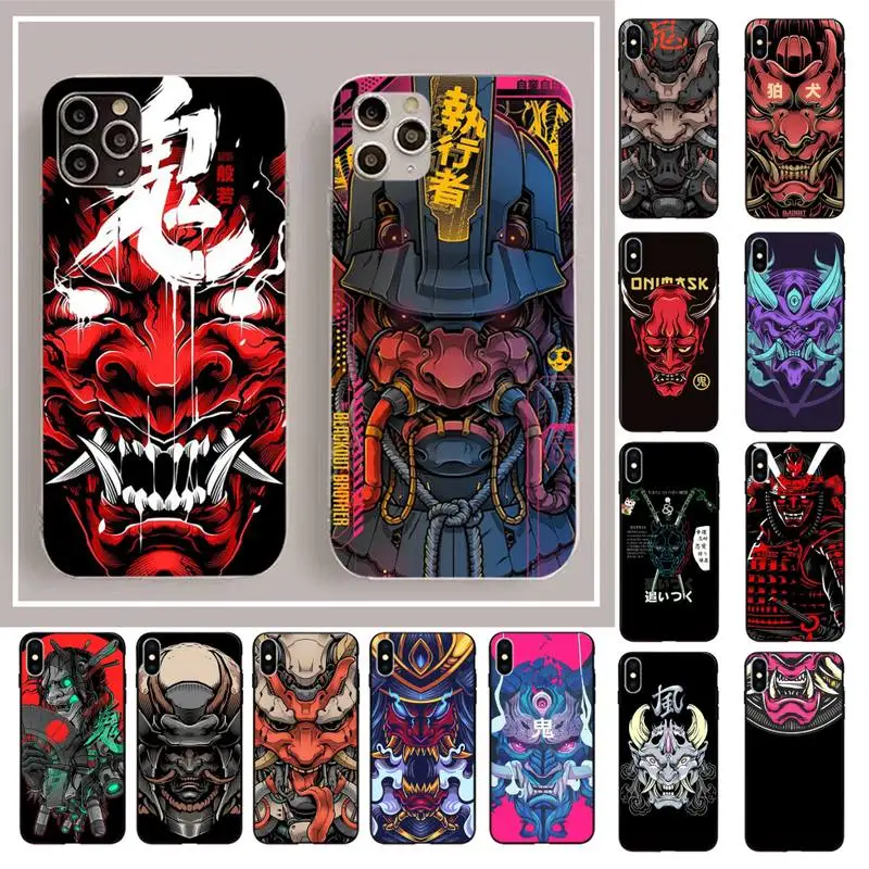 

MaiYaCa Japanese Oni Hannya Samurai Demon Mask Phone Case for iphone 13 11 12 pro XS MAX 8 7 6 6S Plus X 5S SE 2020 XR cover