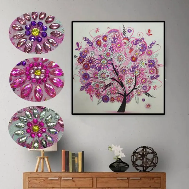 4 Sets 5D DIY Special Shaped Full Diamond Art Different Shape Seasons Drawing Tree Cross Stitch Point Drill Painting | Дом и сад