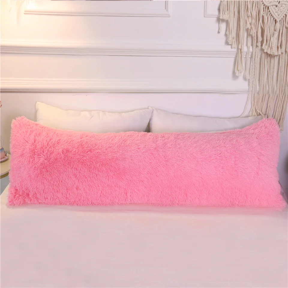 Pink 1 pc BeddingOutlet из искусственного меха с капюшоном Подушка Чехол пушистый декоративная подушка чехол прямоугольник с длинным ворсом, декоративная наволочка для подушки 1/2 шт. дропшиппинг - Цвет: Pink 1 pc