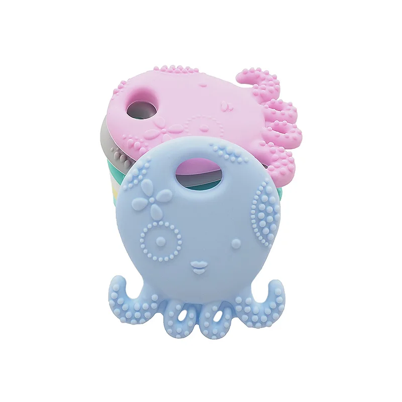 

Chenkai 10PCS BPA Free Silicone Octopus Teether Soft Baby Pacifier Teething For DIY Baby Nursing Pacifier Clip Soother Chain Toy