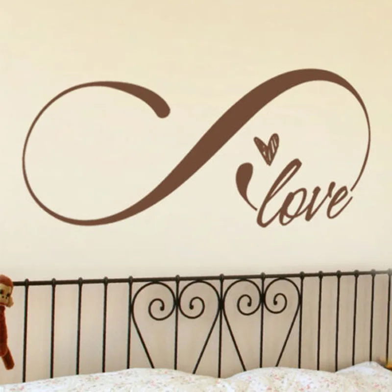 Наклейка на стену Love Infinity, символ, спальня, изголовье, винил, наклейки на стену, комната, съемный декор, обои, A205