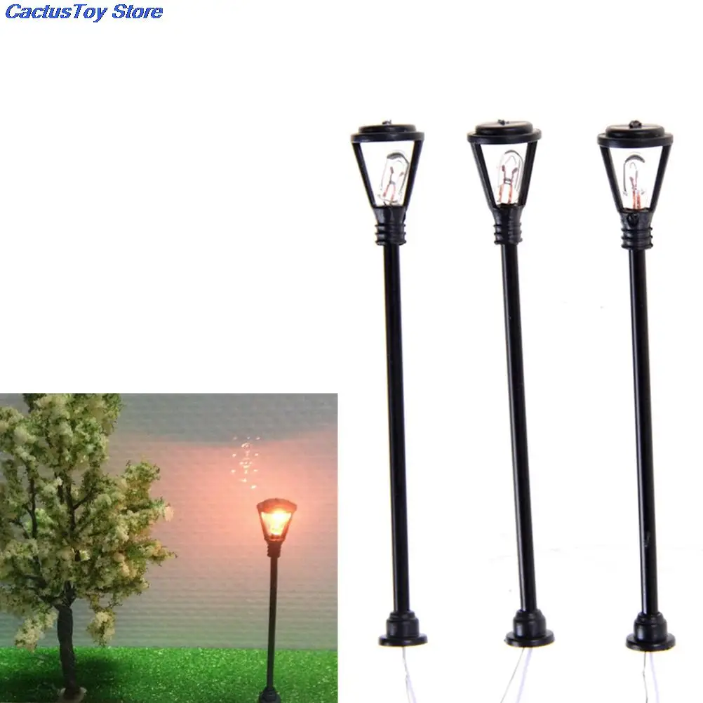 

10pcs 1:100 Black Model Layout Single Head Garden LightsModel Garden Lamps Scale Lamppost Landscape Light Model dollhouse