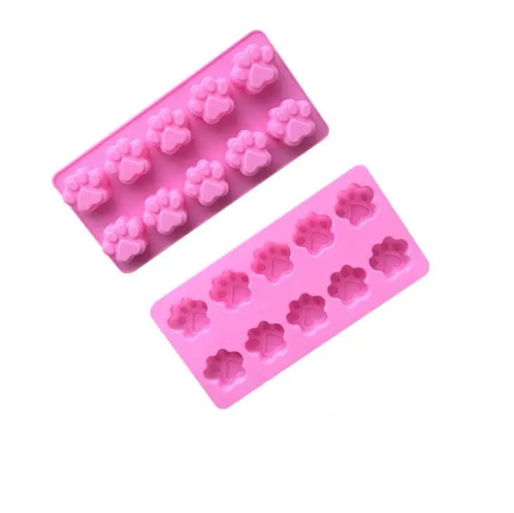 

10 Cavity Paw Print DIY Silicone Non Stick Cake Bread Mold Chocolate Candy Mould Home Kitchen Baking Tool LX1513