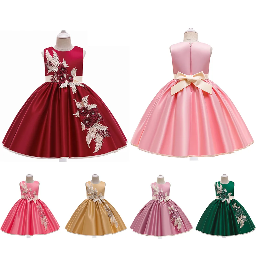 

Summer Lush Appliques Girl Dress Embroidery Kids Clothing Elegent Toddler Girls Princess Dress Children Party Custumes 10 Years