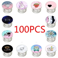 100pcsset round plastic phone holder stand finger support telephone accessory usage for iphone 12 suporte universal