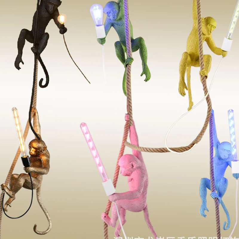 Потолочные светильники в виде обезьяны декоративная лампа для дома столовой