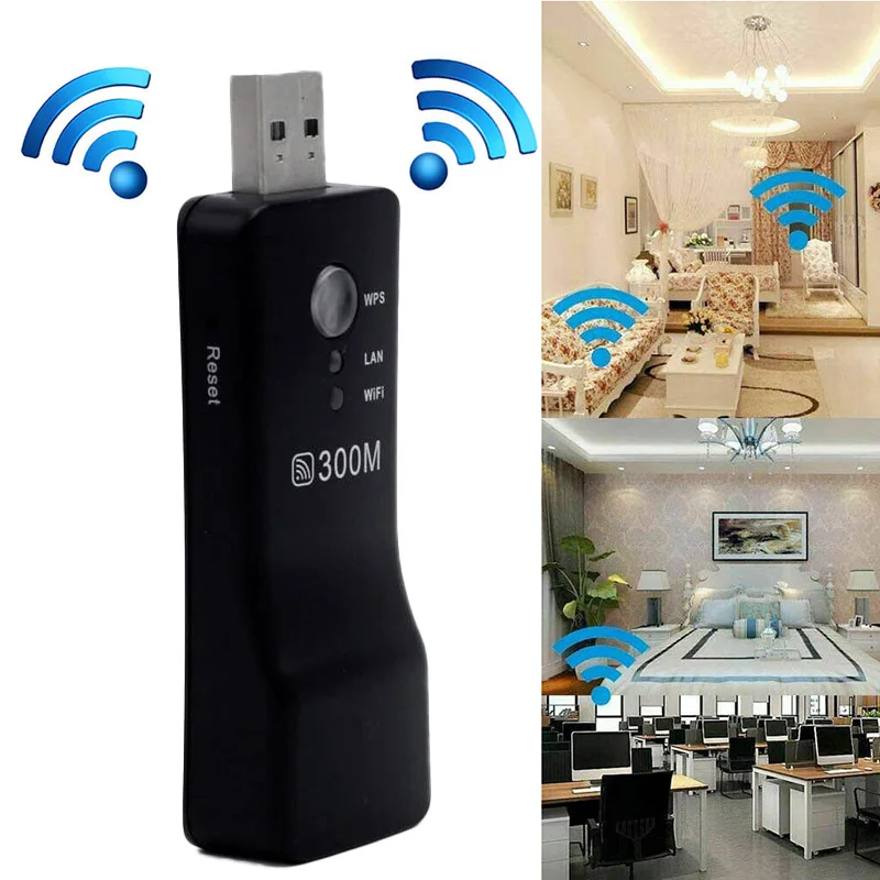 USB беспроводной сети ретранслятор 300 Мбит/с WiFi расширитель Усилитель сигнала LFX