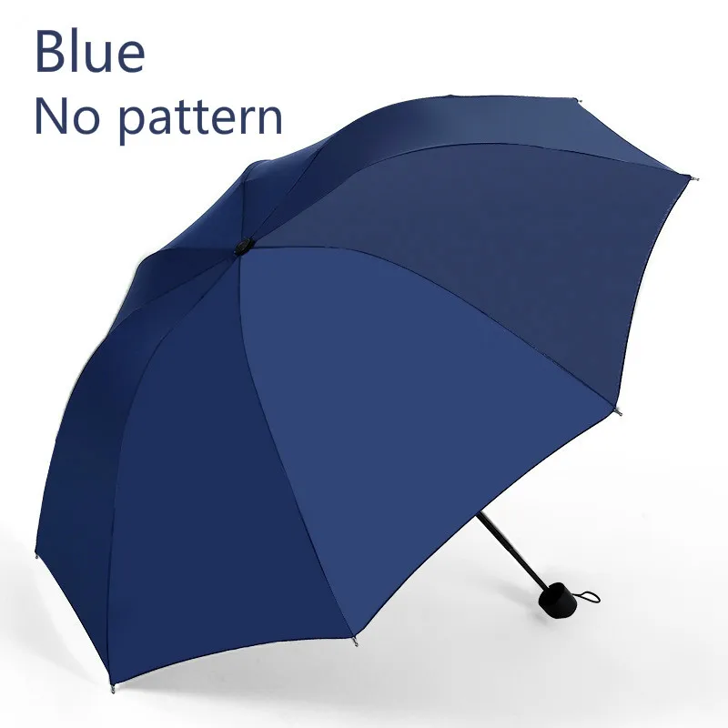 blue no pttern Модный Индивидуальный складной зонтик с 3 D принтом и Одноцветный зонтик от дождя для женщин и девушек - Цвет: blue no pttern