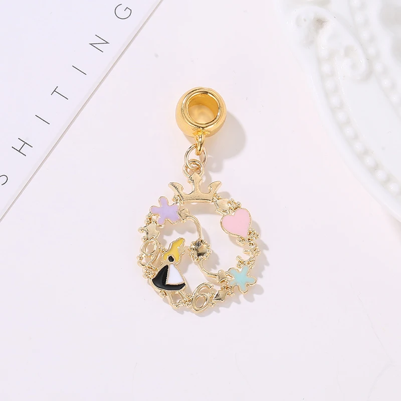 Бусины из сплава Космический золотой цвет подвеска в виде кошки кролика планеты