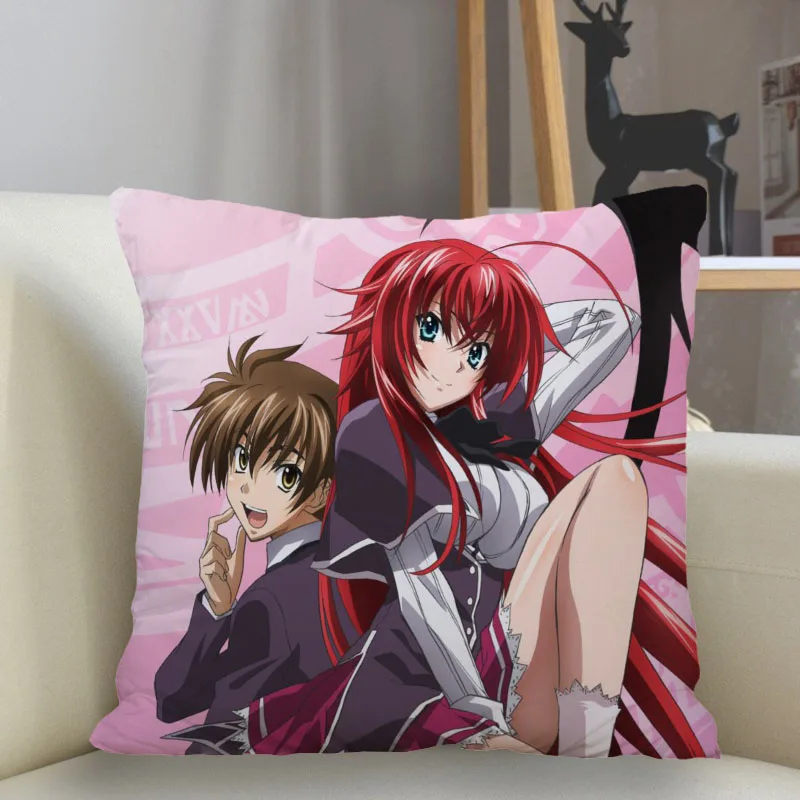 

Custom Pillowcase High School DxD Throw Cushion Pillow Cover Printing Zipper Pillowcase Bedroom Office Throw Pillow 45x45cm