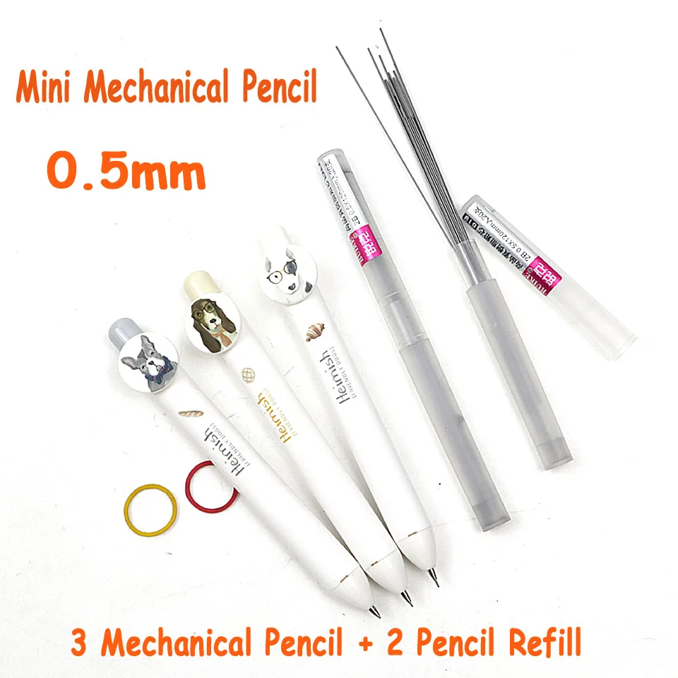 3Pencil-2Refill(0.5) Милый мини механический карандаш 0,5 мм высокого качества пластиковый чертежный автоматический карандаш для детей школьные принадлежности отправить 2 стержни для карандаша - Цвет: 3Pencil-2Refill(0.5)