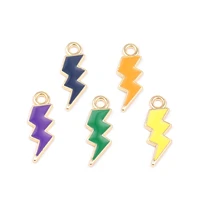 enamel lightning charms zinc alloy weather collection charms pendants gold color 21 8mm for diy earring jewelry making 20 pcs