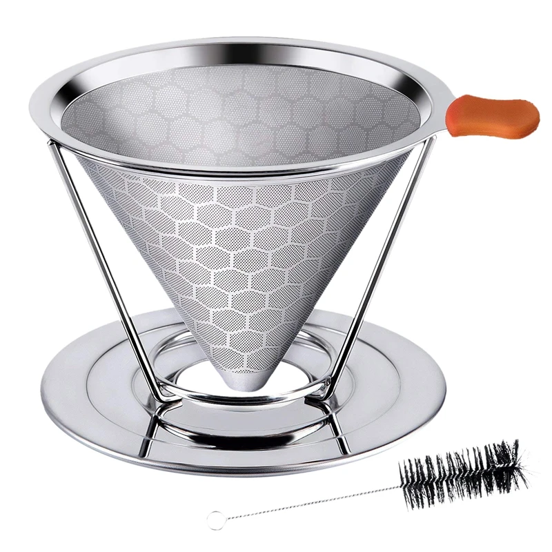Медовый фильтр из нержавеющей стали для кофе многоразовый конусный кофейник с