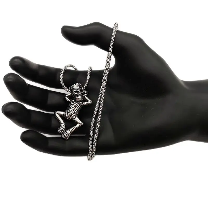 Новое поступление ожерелье с подвеской в виде скелета короны 316L из нержавеющей