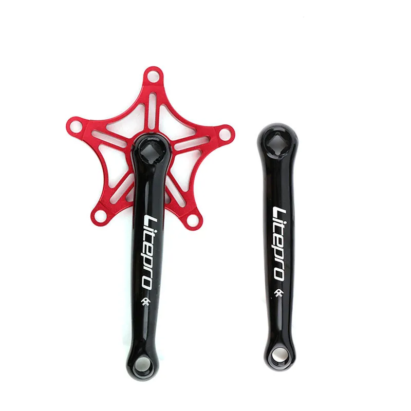 

Litepro Crankset Chainwheel Folding Bike Ultralight Square Hole Aluminum Alloy Crank BCD130mm Chainring Crank