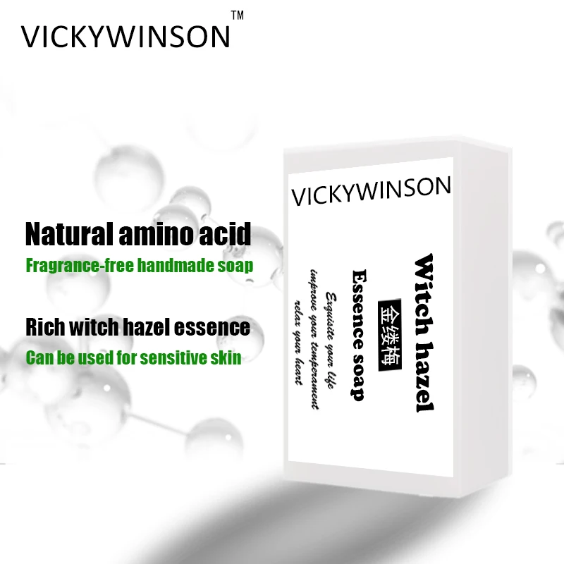 

VICKYWINSON Witch hazel essence amino acid soap 50g cold process soap natural soaps organic soap colourless and odourless
