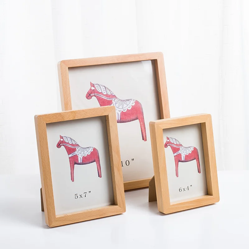 Деревянная цветная фоторамка креативная настольная декоративная оправа для
