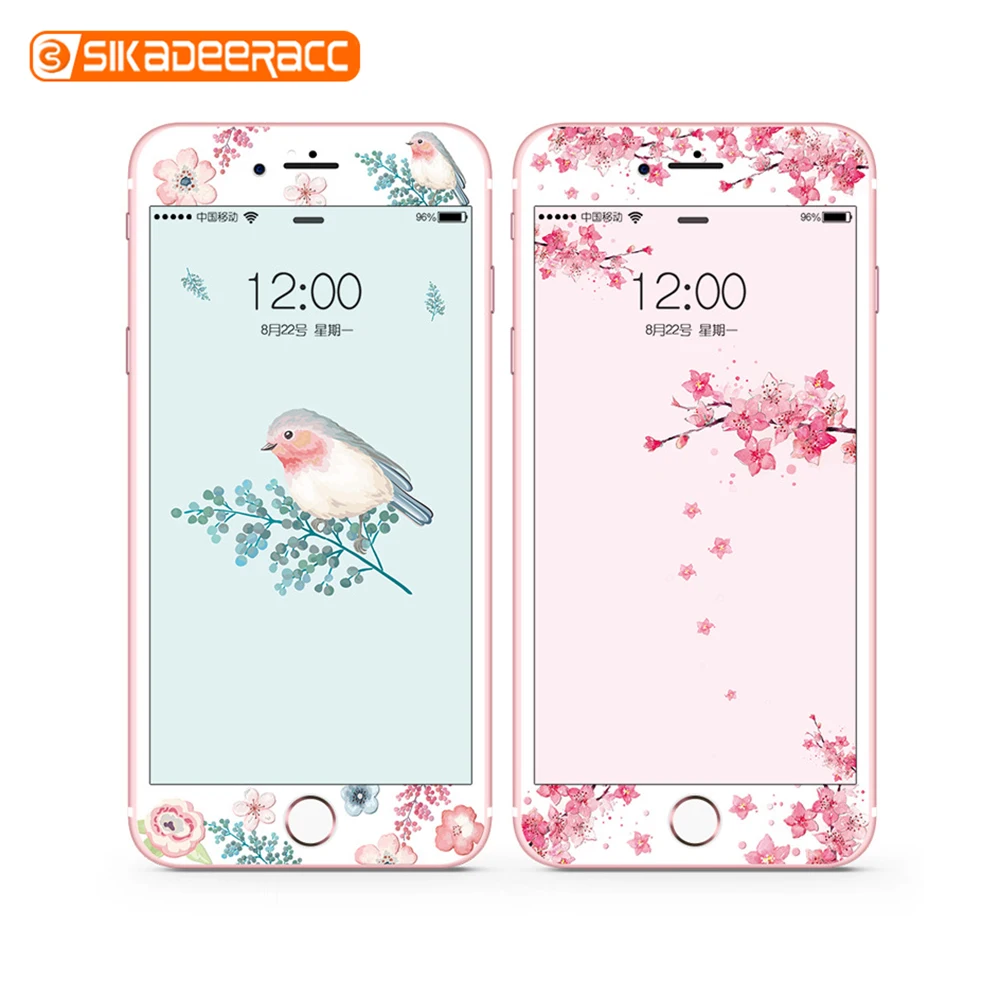 Милые Мультяшные чехлы из закаленного стекла для телефонов iPhone 6 6s 7 8 Plus защита