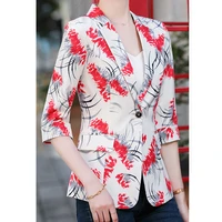 printed small suit jacket women 2021 spring and summer new korean style fashion slim temperament short casual suit jacket