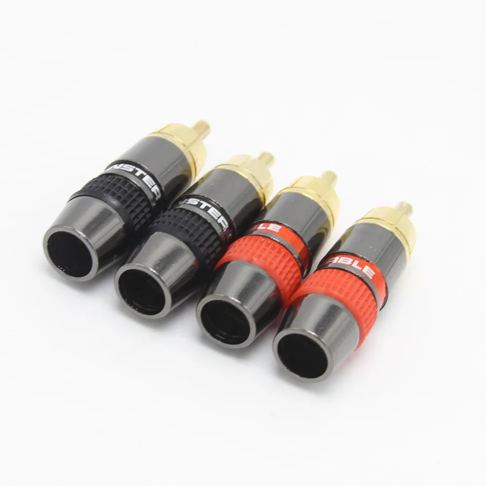 4 шт./лот DIY RCA штекер HIFI позолоченный Аудио кабель Мужской разъем золотой адаптер