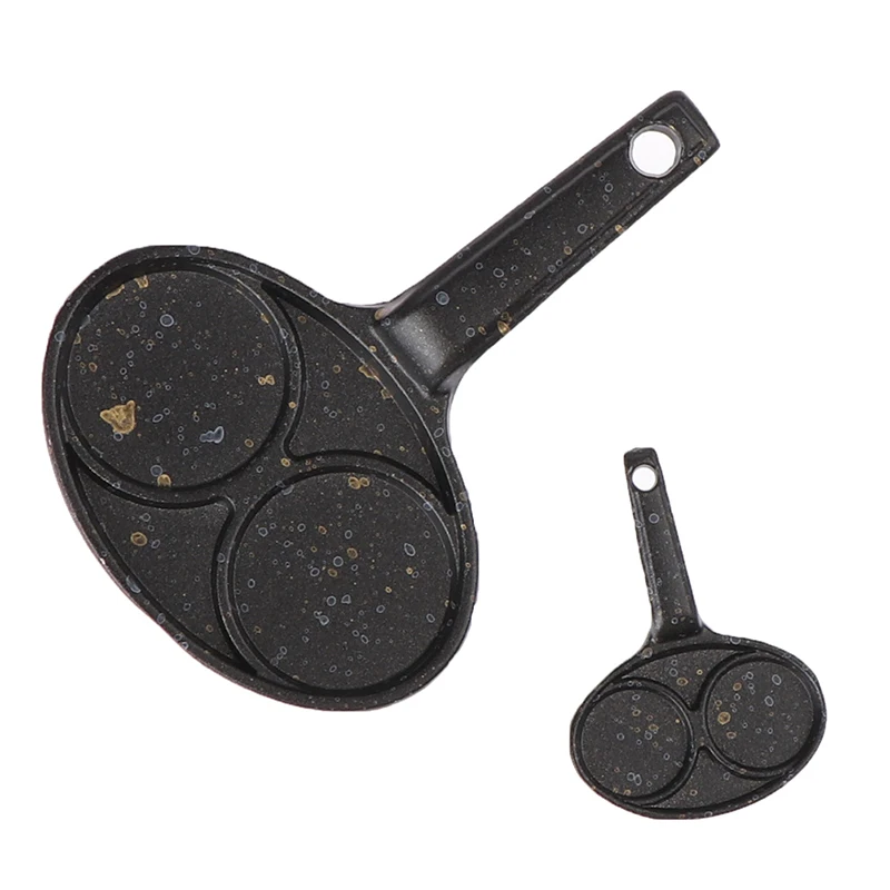

1:12 Dollhouse Miniature Mini Double Hole Frying Pan Model Kitchen Accessories New
