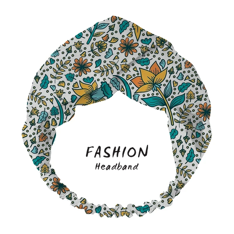 

2020 Bohemian Hair Accessories Women Floral pattern Print Headband Elastic Turban Cross Hair Band Hairbands Headwear Scrunchies