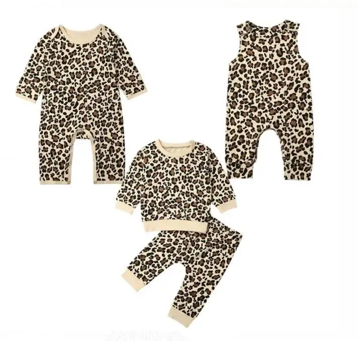 Детский леопардовый комбинезон с капюшоном и штаны|Сочетающаяся одежда для