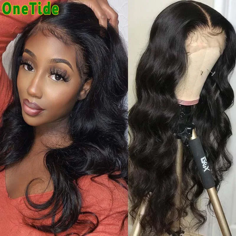 ONETIDE Body Wave Lace Front Wig 13x4x1 Long 30 Inch Brazilian Human Hair Lace Frontal Wigs For Women Pre Plucked Bodywave Wig