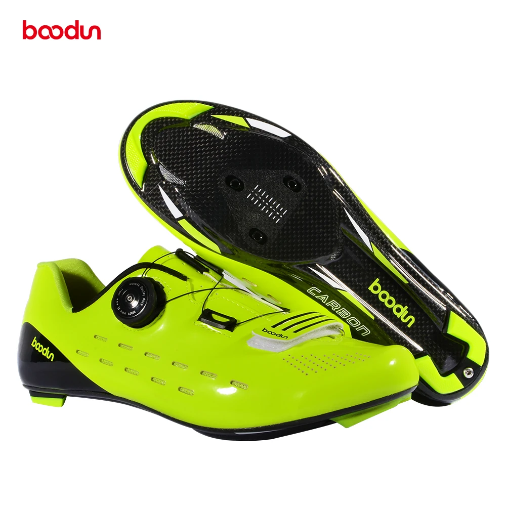 

Boodun1081 Unisex PVC Vamp Carbon Fiber Sole Breathable Lightweight Single Knob Adjustment Road Locking Cycling Shoes
