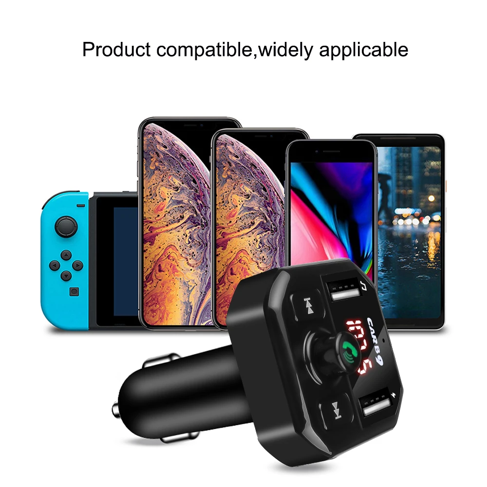 Автомобильное зарядное устройство Kebidu с двумя USB портами Bluetooth для телефона FM