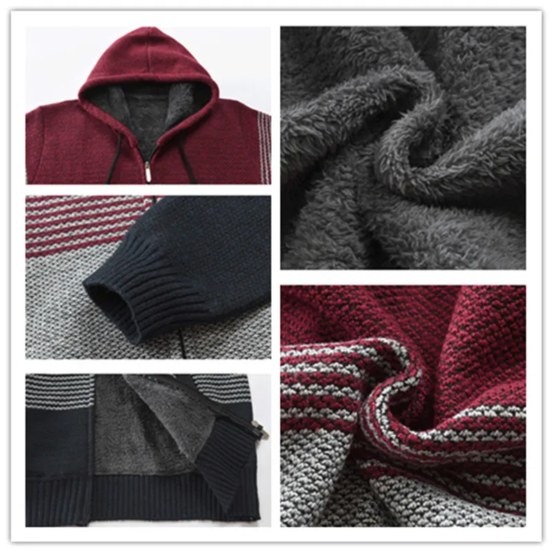 

Winter Mens Coats and Jackets Casual Patchwork Hooded Zipper Coats Men Fashion Thick Wool Jacket Men Streetwear Y320