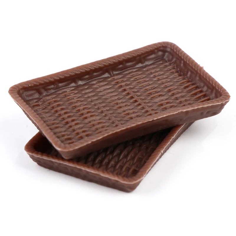 

2PCS 1/12 Dollhouse Miniature Pastry Dessert Plate Tray Model Decor Accessories