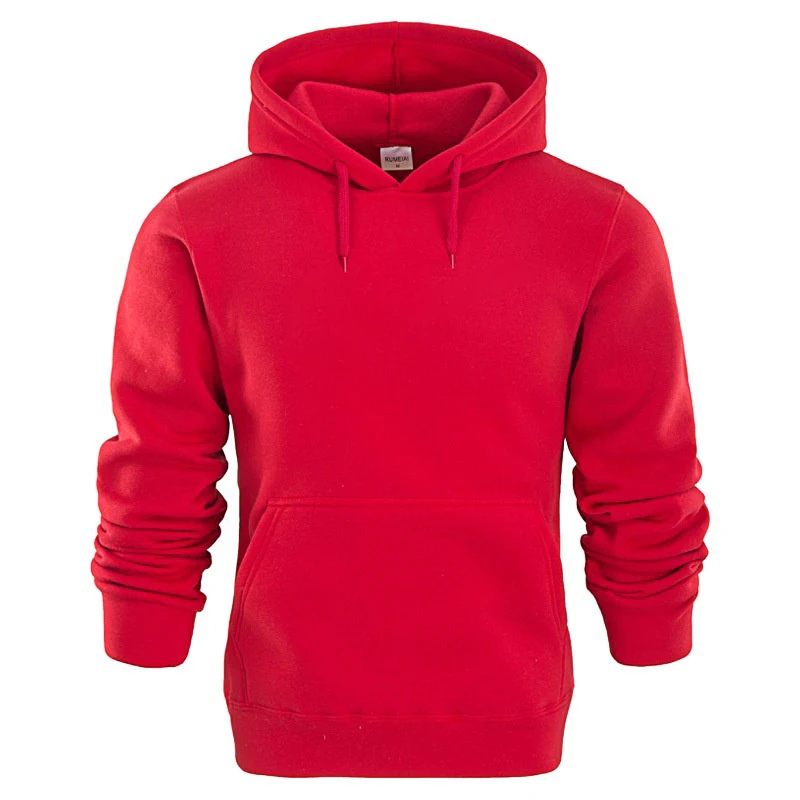 

Spring and Autumn Solid Color Men's and Women's Sweaters Fashion Drawstring Hooded Fir Multicolor Plus Velvet Pullover