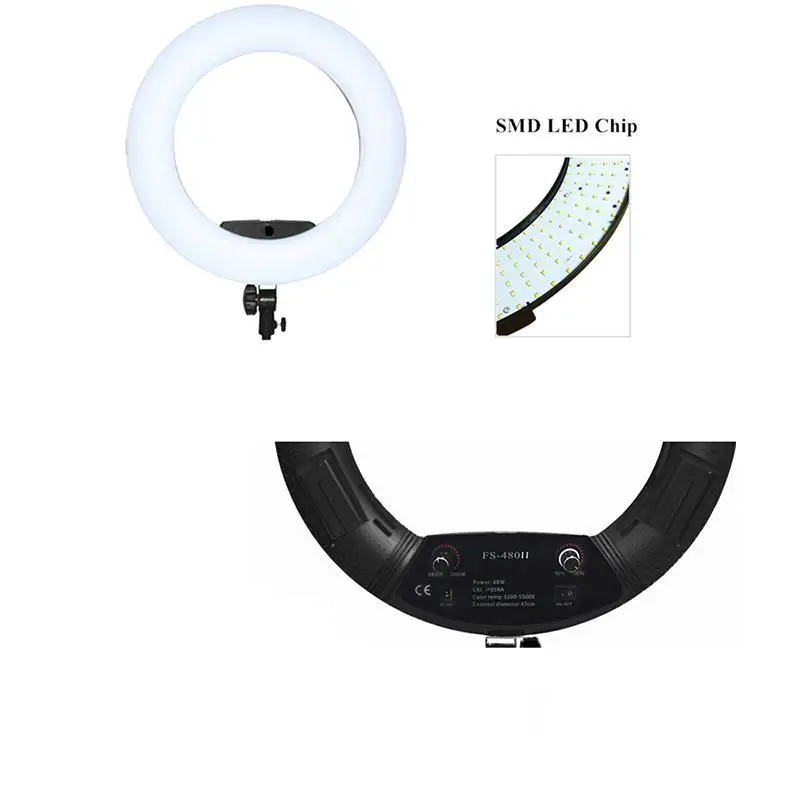 

Yidoblo FS-480II black Bi-color Photo Studio Ring Light LED Video Lamp makeuo lamp 48W 4800LM LED Lights