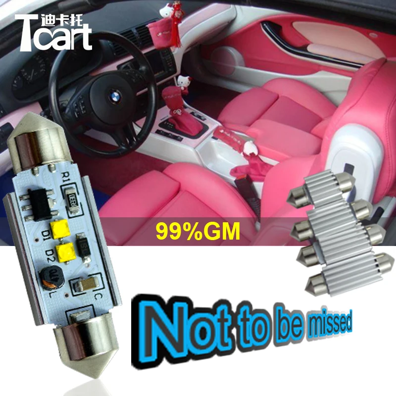 

Tcart 2pcs Auto LED Cree Double tip indoor light 10W led canbus light bulbs Interior Light car accessories Детали интерьера