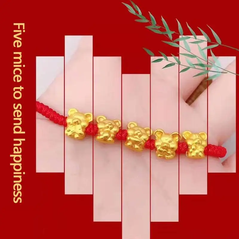 2020 Wufu крыса переводной бисер красный веревочный браслет китайский новый мини