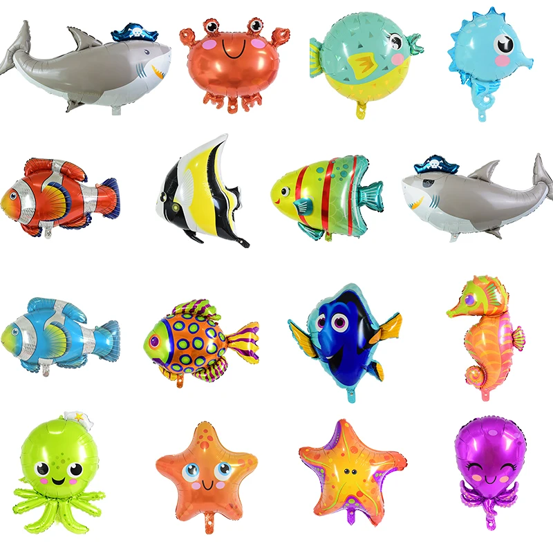 

1 Pcs Sea Animal Balloons Ocean Theme Party Octopus Clown Fish Shark Starfish Balloon Decoration Baby Shower Gifts For Children
