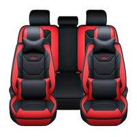 5 seats luxury universal car frontrear full surround pu leather seat cover cushion set with pillows