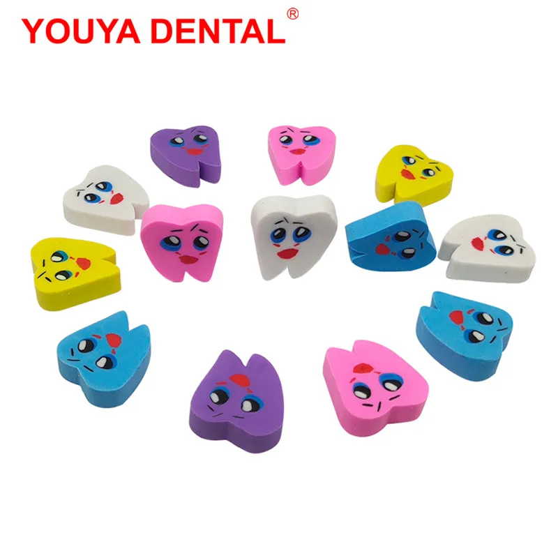 

50pcs/bag Tooth Shaped Rubber Erasers Dentist Dental Clinic School Great Gift For Kids Super Teeth Cute