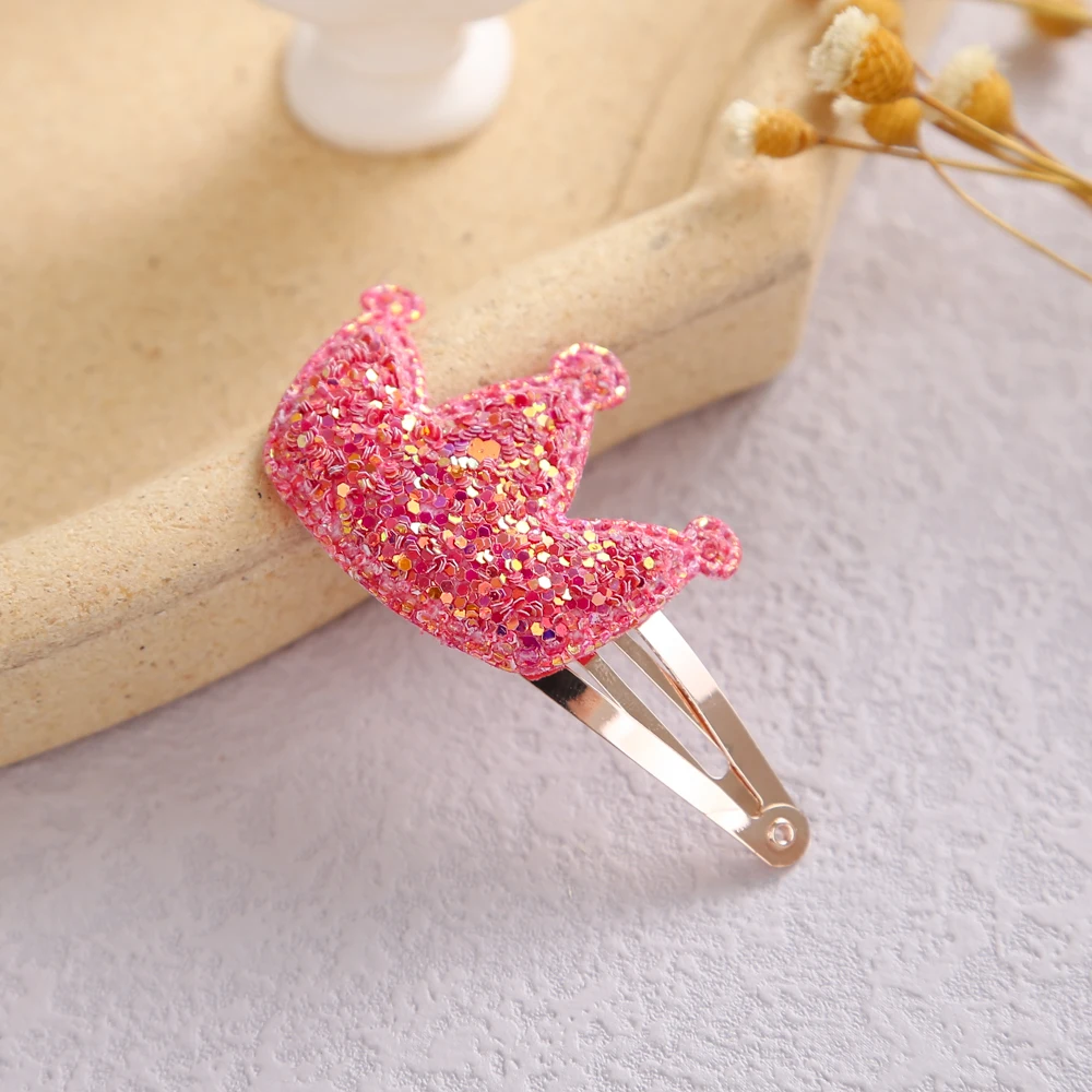 Pinzas brillantes de corona para el cabello para ni&ntilde;a, horquillas bonitas, gorros para beb&eacute;, accesorios para el cabello de dibujos animados, 1 Uds.-5