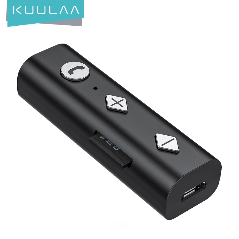 

KUULAA Bluetooth 5.0 Receiver 3.5mm AUX Jack Audio Wireless Adapter Bluetooth Aux Audio Music Transmitter For Car PC Headphones